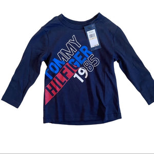 Tommy Hilfiger Blue Cotton Long Sleeve Shirt 2T