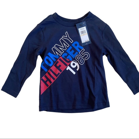 NWT Tommy Hilfiger Blue Cotton Long Sleeve Shirt 2T