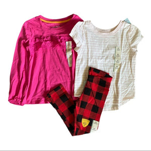 Girls Toddler Set of 3 Girls Shirts Legging Lot 4T 5T