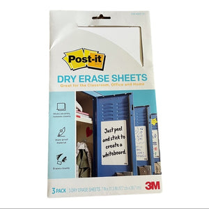 NIP Post It 3 Pack Dry Erase Sheets