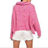 Free People Pink Cowl Neck Sweater Medium